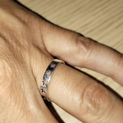 Ring new, size 6, zinc alloy with star design