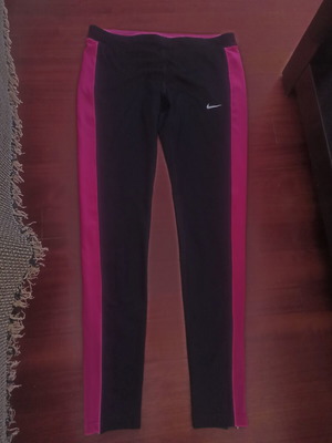 Nike Dry Fit γυναικείο αθλητικό κολάν μεταχειρισμένο, μέγεθος Large, μαύρο και ροζ