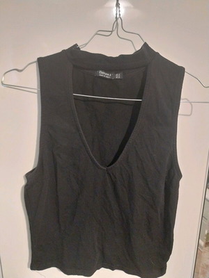 Bershka sleeveless shirt used, black, size M