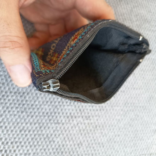 Wallet with religious inscriptions used, small with decorative designs