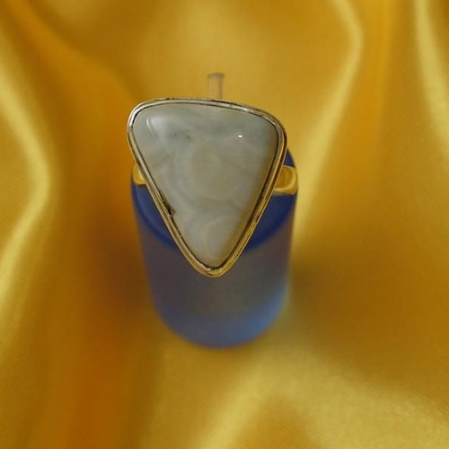 Nephrite mineral ring in 925 silver new