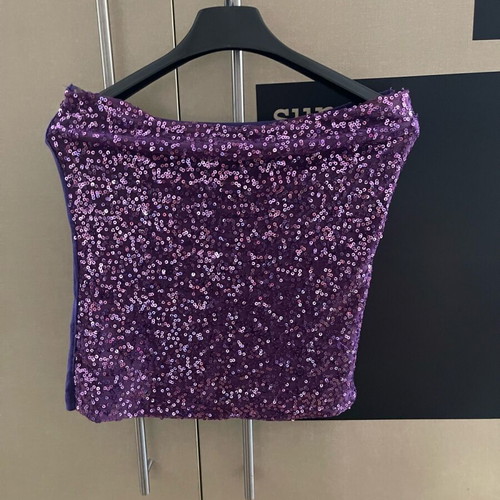 Strapless top purple like new, size M/L