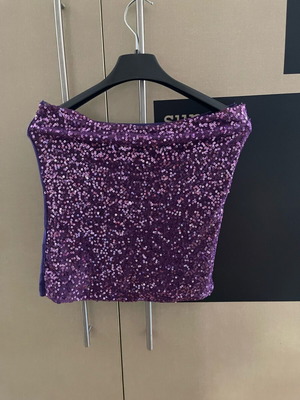 Strapless top purple like new, size M/L