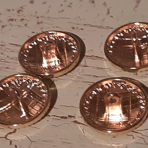 Metal buttons new, pack of 5 pieces