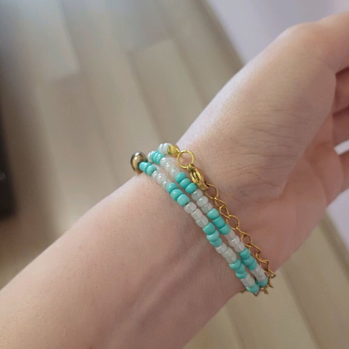 Handmade turquoise necklace-bracelet with mermaid tail Sirena Ariel new