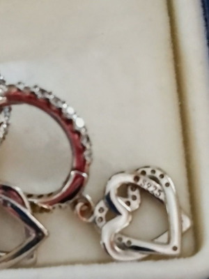 Sterling Silver925 Earrings new with gold-plated heart