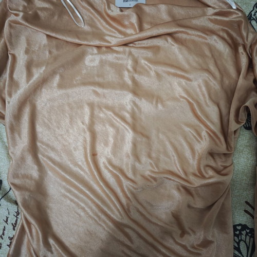 Spring draped blouse BSB like new, coral satin texture