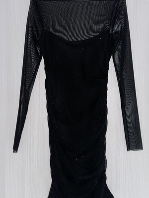 Mango Black Sparkly Mesh Dress like new, size S