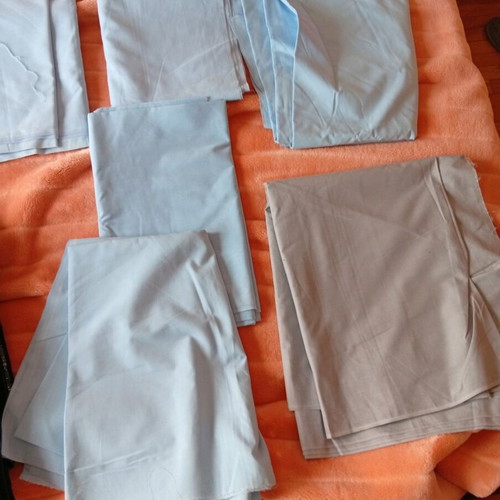Fabric pack new, 7 blue and 1 grey for shirts or other uses