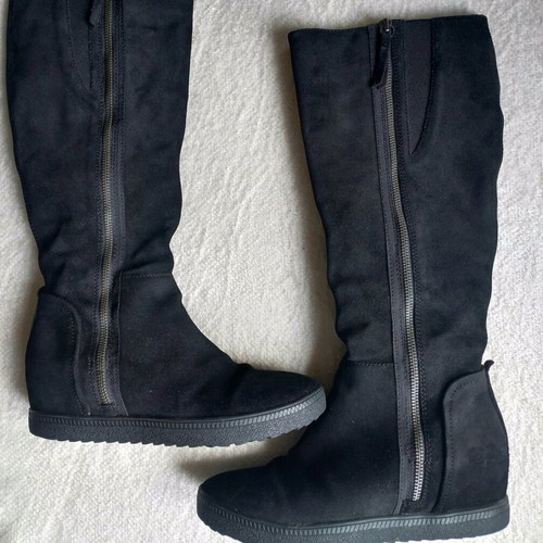 Geox boots used, black suede leather, size 38