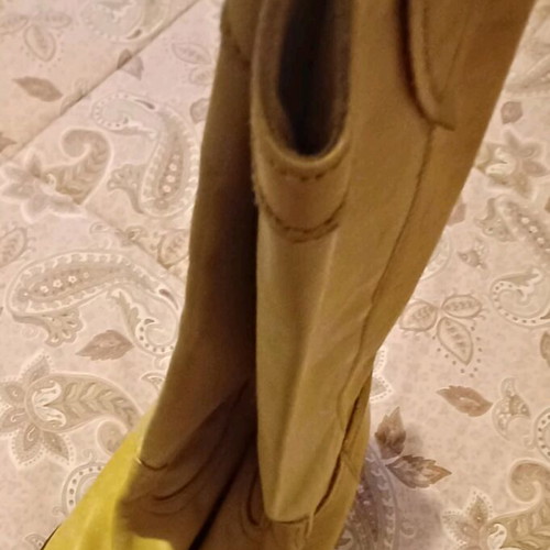 Leather boots size 38 like new, yellow spring summer