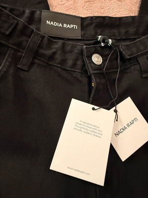 Jeanie Denim Trousers black new, size L Nadia Rapti