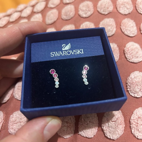 Swarovski pink clip-on earrings
