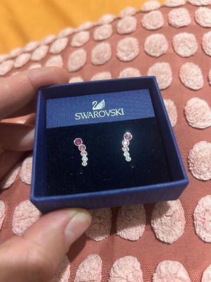 Swarovski pink clip-on earrings