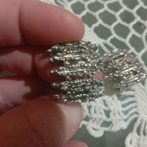Clip-on earrings silver, like new, vintage collectible