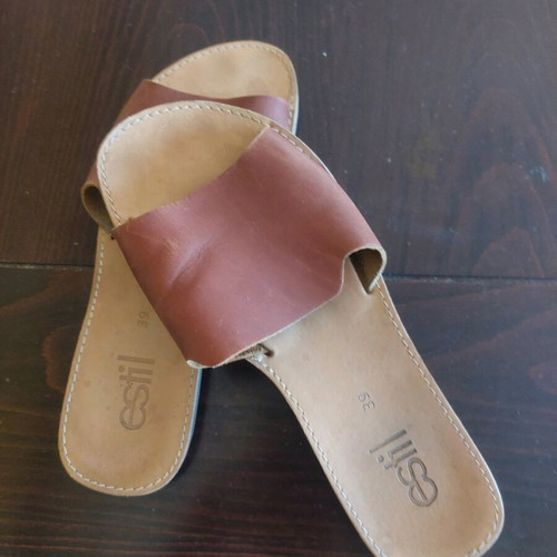 Estil leather slipper used, brown, size 39