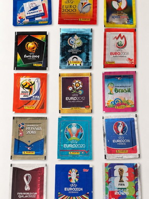 Panini Euro-World Cup 1998-2026 sealed collectible sticker packs