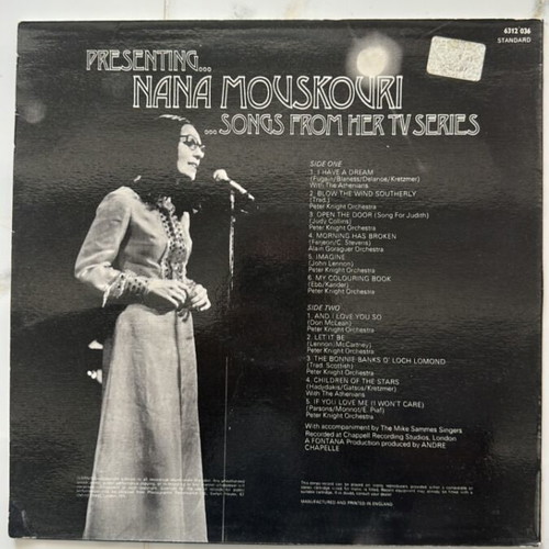 Nana Mouskouri vinyl record like new, classical genre