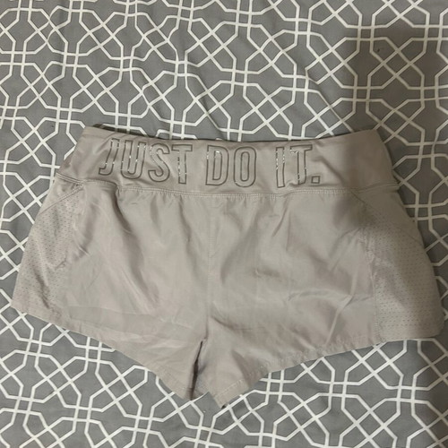 Nike running shorts for women, beige pink, size M