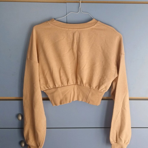 Bershka women's cropped blouse XS like new, beige