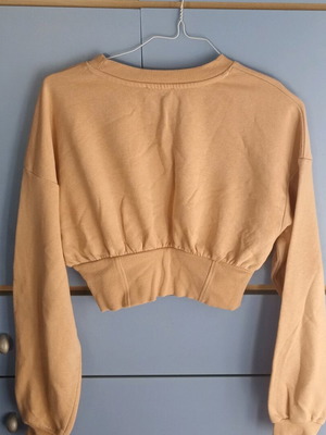 Bershka women's cropped blouse XS like new, beige