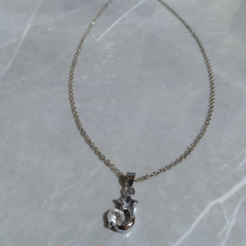 Necklace with star and moon in silver, like new