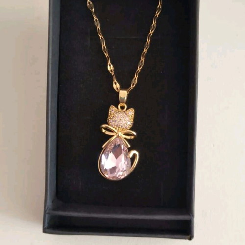 Stainless steel necklace cat design new