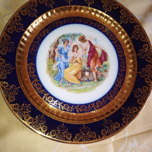 Porcelain plate used 52 years old from Czechoslovakia with stamp