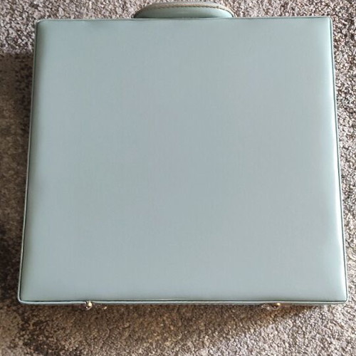Leather suitcase blue