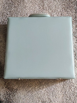 Leather suitcase blue