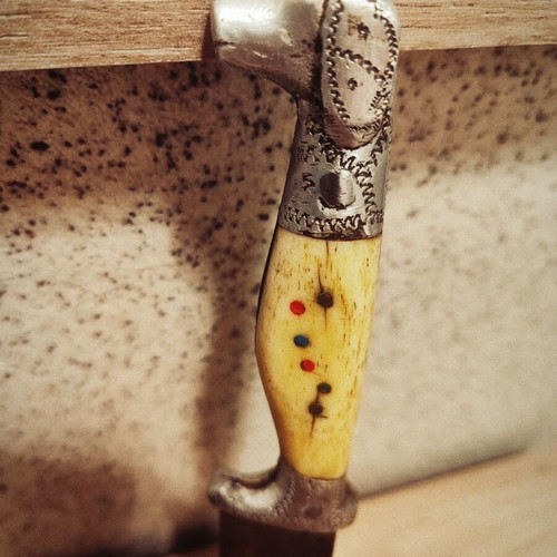 Master Dimitar Dimitrov antique decorative knife with dog head handle