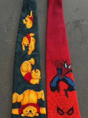 Σετ γραβάτες Spider-Man Marvel μεταξωτή και Winnie the Pooh Disney πράσινη