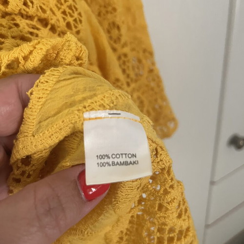 Cotton kaftan with embroidery size L-XL new, yellow and orange