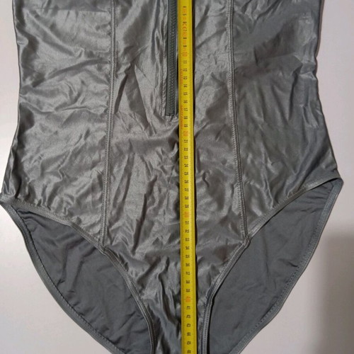 Textiles Vertrauen one-piece swimsuit used, silver/grey metallic, L/XL