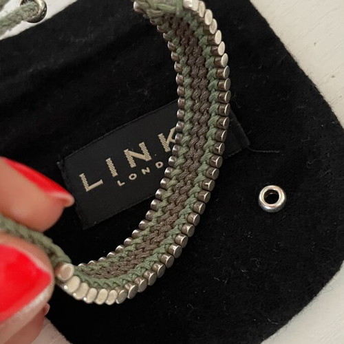 Links Of London friendship bracelet used, green and silver