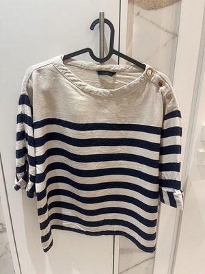 Zara striped blouse used, medium size, beige and blue
