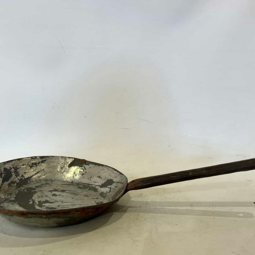 Vintage copper frying pan used, 1920s-1930s, 3x40