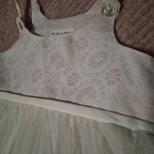 One-piece suit Two In A Castle like new, baby pink and white, size 92 cm
