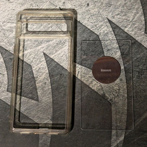 Pixel 7 phone case used, transparent with magnet