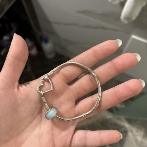 Pandora silver bracelet with turquoise charm