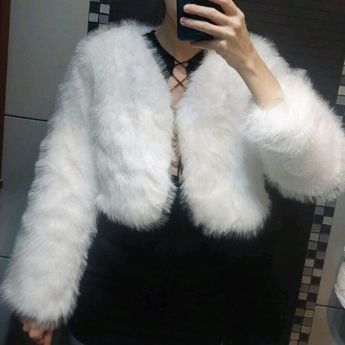 White Shein fur size Large like new