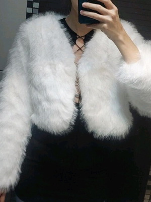 White Shein fur size Large like new