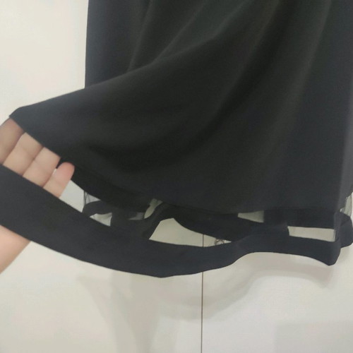 Black flared dress with transparency size Medium, never worn