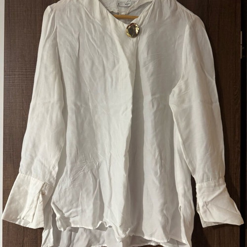 White Mango shirt M with gold detail, lyocell-viscose