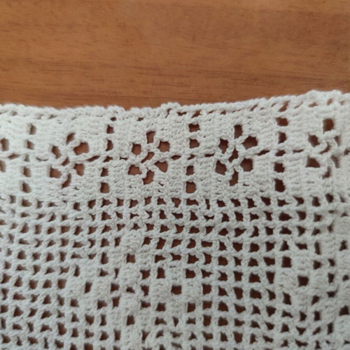 Set of 4 handmade white crochet filet pieces 100% cotton