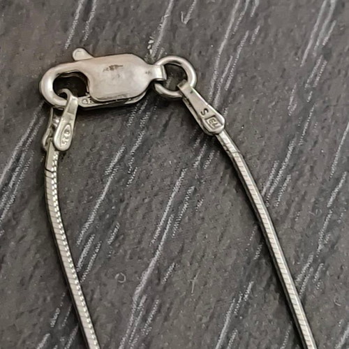 Silver chain pendant necklace used, 40 cm length
