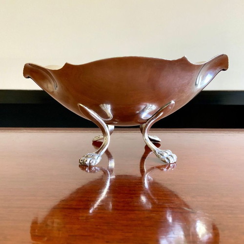 SILVER BOWL JAR with lion's feet 226gr