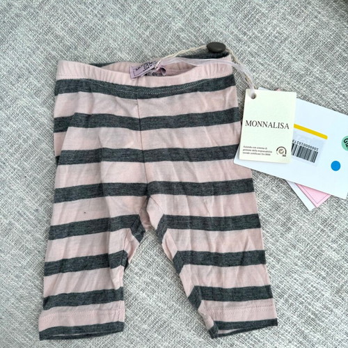 Monnalisa baby striped cotton leggings 3 months new