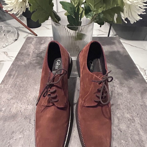 Glou Men’s Brown Suede Oxford Shoes Size 45 New