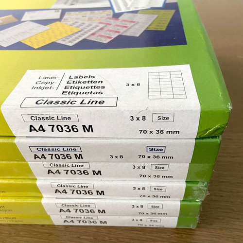 A4 Labels for Laser and Inkjet Printers, New, Pack of Six